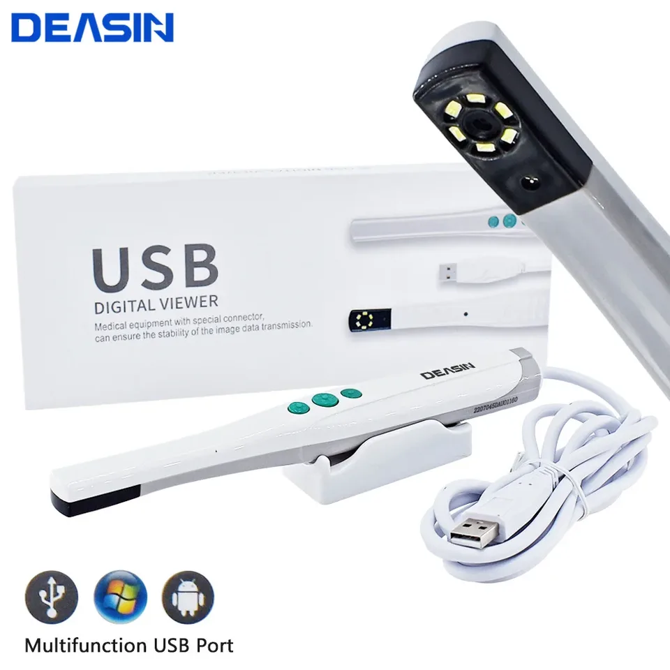 DEASIN USB tipo cámara Oral HD visor Digital 6 luces LED endoscopio Dental Intraoral equipo de dentista en tiempo Real · Asin Medical Shopping Mall Store