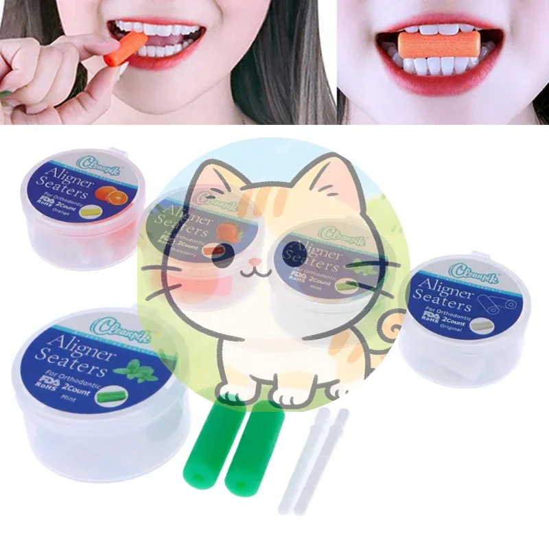 2 piezas de mordedores dentales para pacientes, mordedores para alineadores dentales, soportes para bandejas de alineadores, ortodoncia dental, blanqueamiento dental con caja. · Wonderland Bridge Store